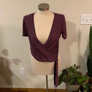 Caution To The Wind Tops - NWOT Striped Wrap Crop Top Caution To The Wind Tops - NWOT Striped Wrap Crop Top